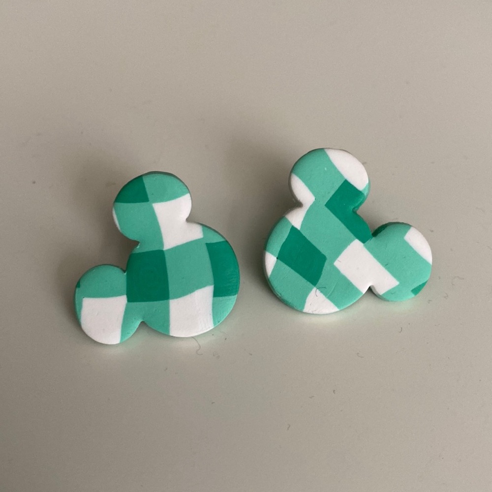 Mickey clay stud earrings